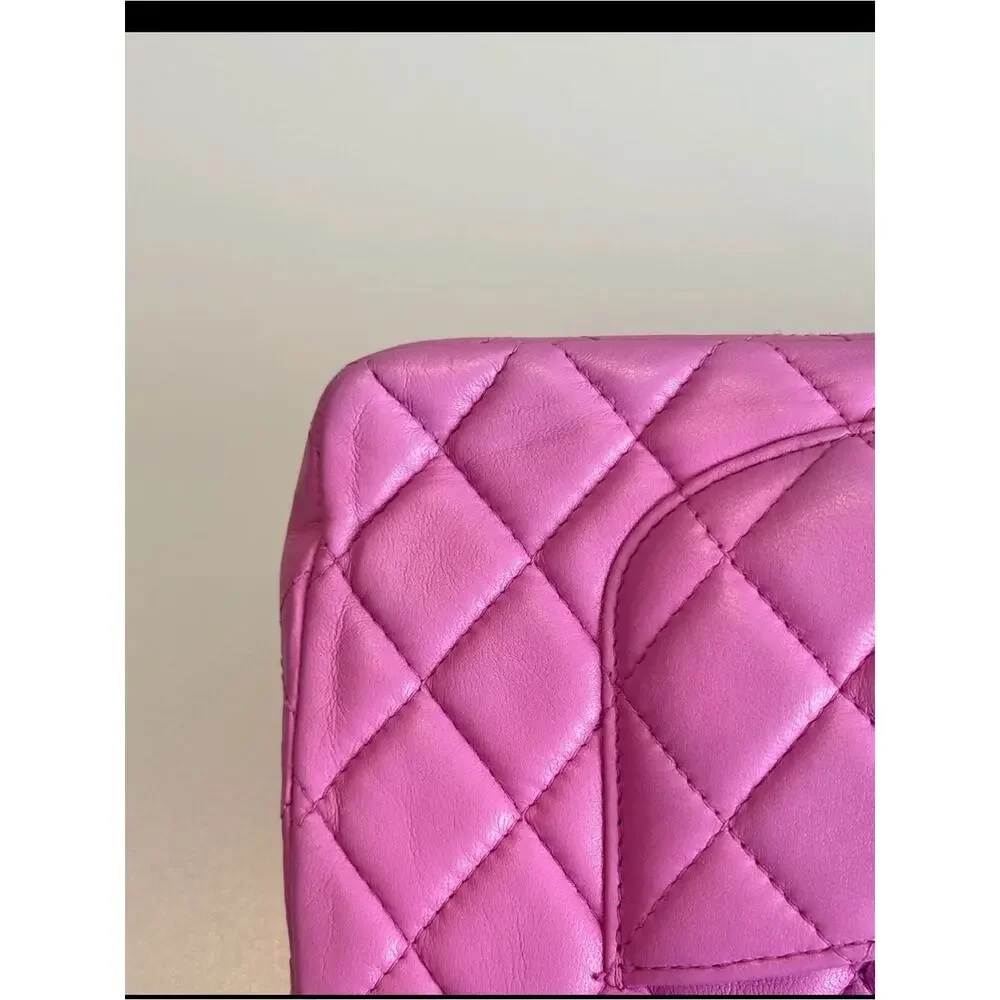 Chanel Pink Quilted Lambskin Classic Flap Bag vintage pink magenta